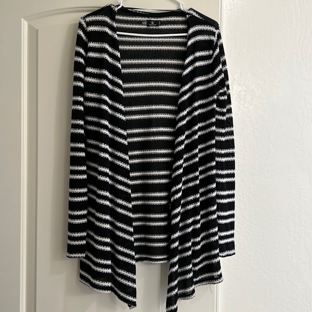 Striped long cardigan